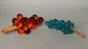 Two Vintage Acrylic Grape Clusters