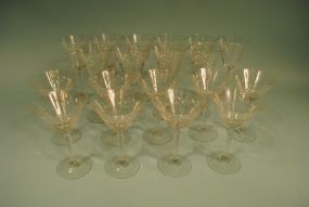 Set of 41 Cut Crystal Laurel Band Stems
