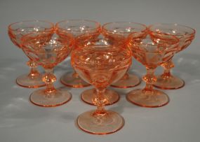 8 Heisey Flamingo "Old Sandwich" Champagnes