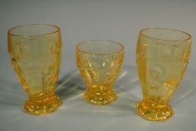 3 Heisey Sahara "Old Sandwich" Tumblers
