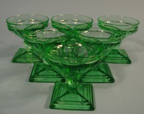 Set of 6 Heisey Moongleam "Twist" Sherbets