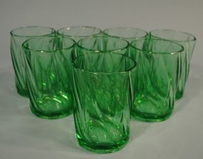 Set of 8 Heisey Moongleam "Twist" Tumblers