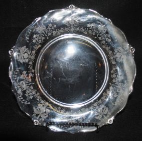 Set of 4 Heisey Crystal "Orchid" Salad Plates