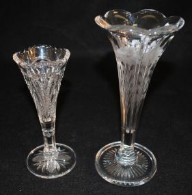 Two Heisey Crystal Vases: "Pineapple & Fan" and