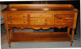 Contemporary Carved Pine Sideboard