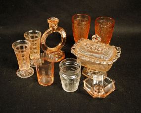Group of Pink Depression Glass