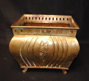Contemporary Square Brass Planter on Rococo Style