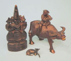 Three Carved Rosewood Figurines