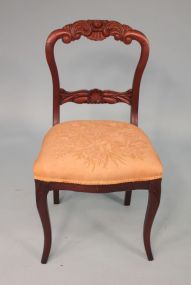 Mahogany Side Chair with Fabric Seat