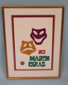 1983 New Orleans Mardi Gras Poster, artist signed.