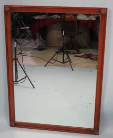 Nice Maple Wood Frame Mirror With Beaded Inset