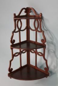 Hanging Mahogany Corner What-Not Shelf