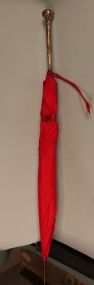 Vintage Parasol With Sterling Repousse Handle