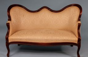 Walnut Victorian Love Seat