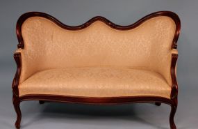 Walnut Victorian Love Seat