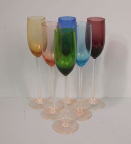 Set of Six Long Stem Champagne Flutes