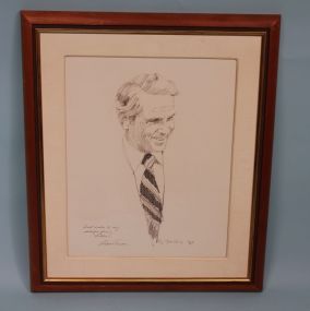Pencil Sketch of Dave Treen, First Republican