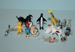 Glass Animals: Giraffe, Horse, Rooster, Monkey,