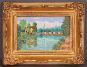 20th Century River Landscape by Camile Bomboos