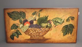 Fruit in Basket, Painted on Board