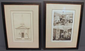 Two Black and White Prints from Large 20th Century
