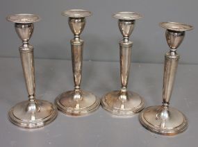 Four Silverplate Candlesticks