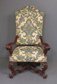 Large Size Rococo High Back Parlor Chair