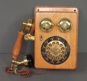 Contemporary Copy of Old Oak Wall Phone