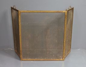 Three Section Folding Brass Firescreen