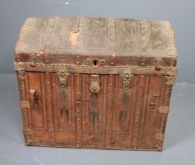 19th Century Camelback Leather and Pine