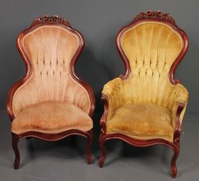 Two Vintage Victorian Style Parlor Chairs