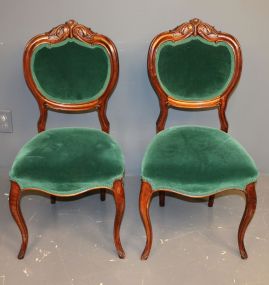 Pair of Walnut Victorian Side Chairs