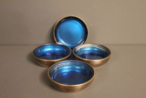 F.B. Rogers Silver Company Bowls with Blue Glass