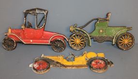 Three Metal Sexton Antique Car Wall Decorations