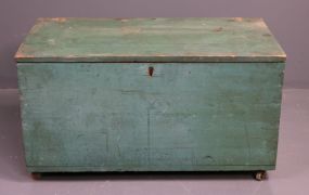 19th Century Painted Green Pine Trunk