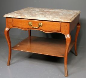 Large Square marble Top French Provincial One Draw