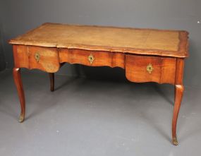 20th Century French Three Drawer Leather Top Desk