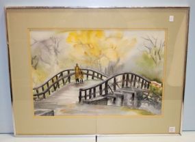 Bridge On a Rainey Day, signed Esmer Thomas