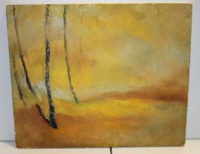 Oil on Canvas of Abstract Trees
