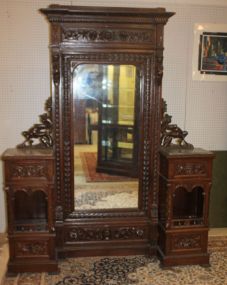 Mid 1880s Heavily Carved Walnut Dresser