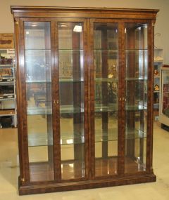 Four Door Beveled Glass Display Cabinet