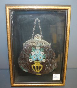 Antique Beaded Purse in Shadow Box