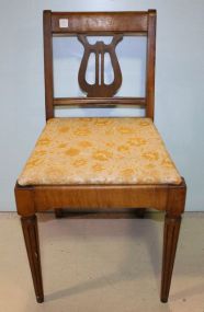 Maple Lift Seat Sheraton Leg Lyre Back Chair