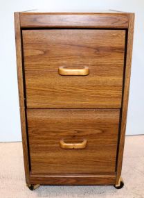 Two Drawer Oak Cabinet