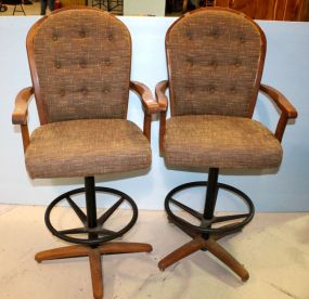 Two Oak Barstools