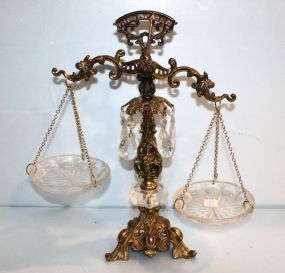 Brass and Crystal Fruit Centerpiece