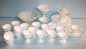 Milk Glass Cups, Compotes & Plates