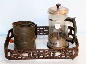 Iron Casserole Holder, Sifter & Grinder