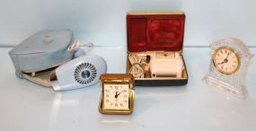 Two Vintage Clocks, Remington Razor & Minor Hair Blower