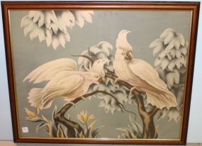 Vintage Giclee of Parrots Signed Warner